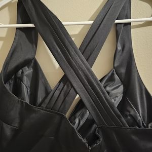 Black Satin Calvin Klein Formal Dress